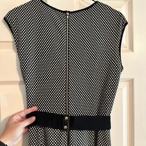 Danny & Nicole Black & White Polka Dot Dress – Classic & Flattering!